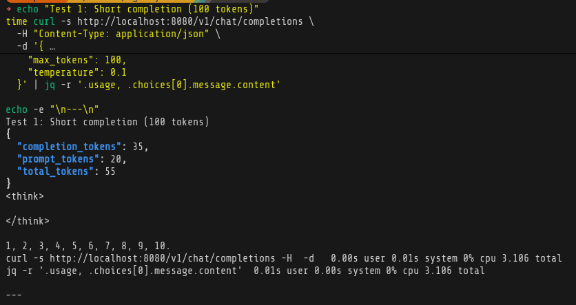 Short completion benchmark