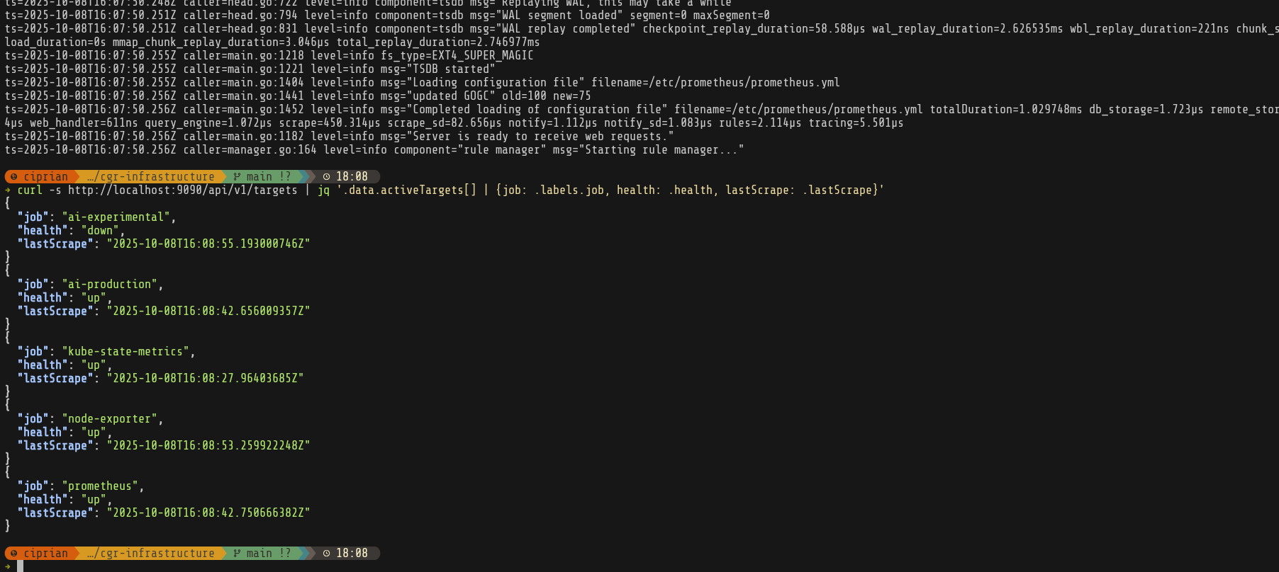 Prometheus targets up